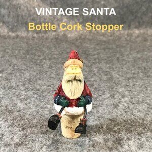 Vintage Figurine Cork Santa Claus Bottle Cork Stopper